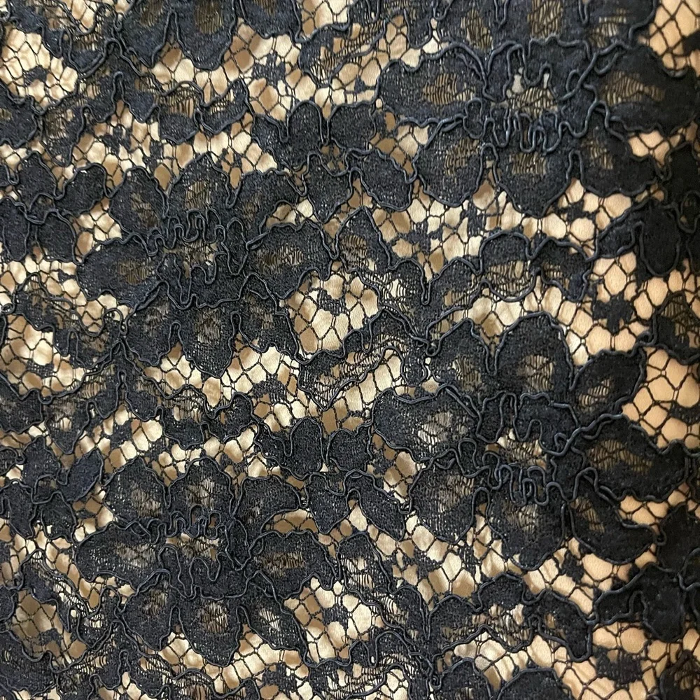 Inc International Concepts Black Lace Skirt with Beige Lining Size 12